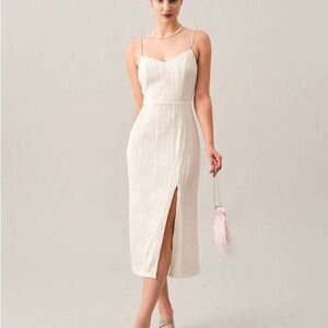 Elegant White Spaghetti Strap Dress